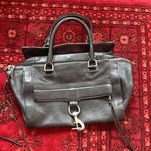 Rebecca Minkoff Black Perforated Leather Satchel